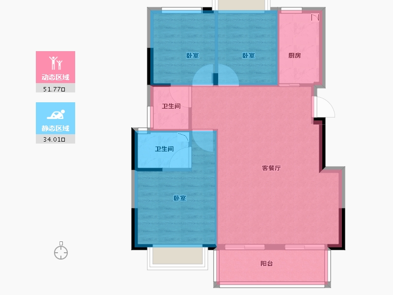 浙江省-丽水市-松泰松溪新语-78.00-户型库-动静分区