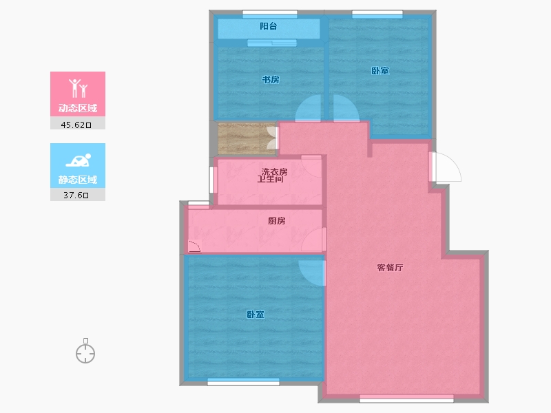 山东省-青岛市-锦厦新城桂园-77.00-户型库-动静分区