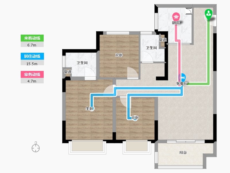 江苏省-泰州市-金科集美雅苑-94.00-户型库-动静线