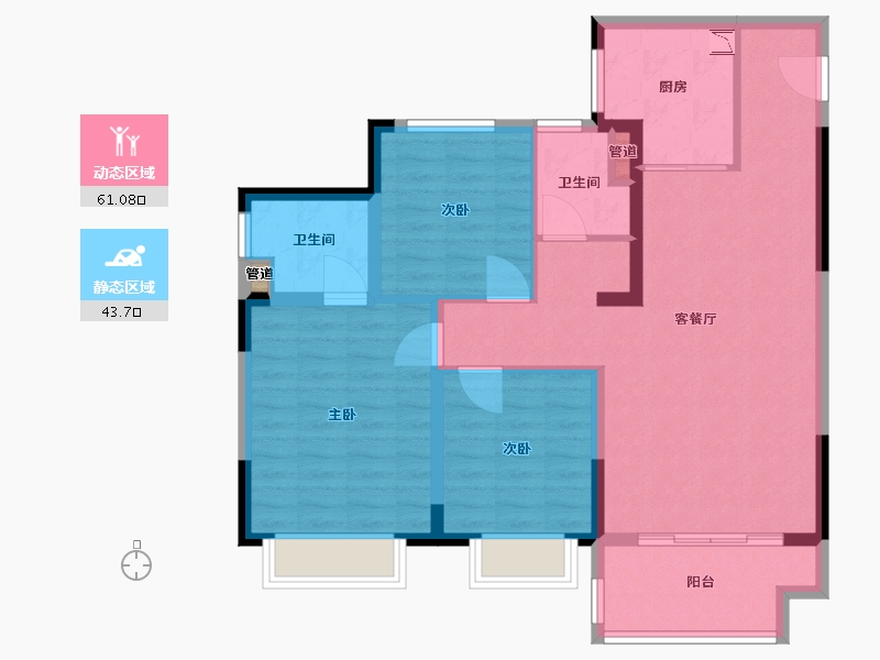 江苏省-泰州市-金科集美雅苑-94.00-户型库-动静分区