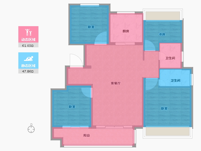 安徽省-芜湖市-伟星天境-97.99-户型库-动静分区