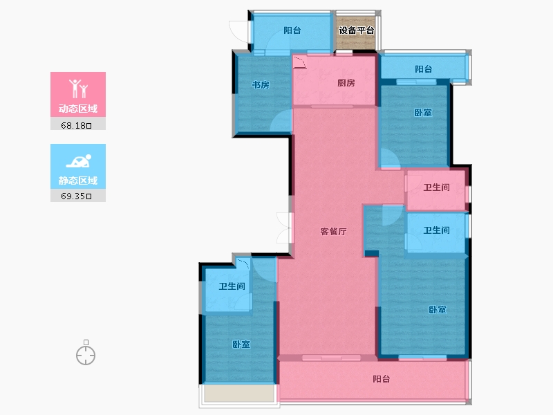 浙江省-金华市-南江悦-125.00-户型库-动静分区