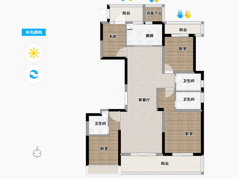 浙江省-金华市-南江悦-125.00-户型库-采光通风