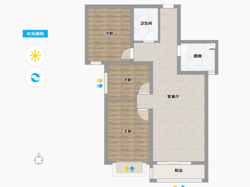 甘肃省-兰州市-万域国际-79.62-户型库-采光通风