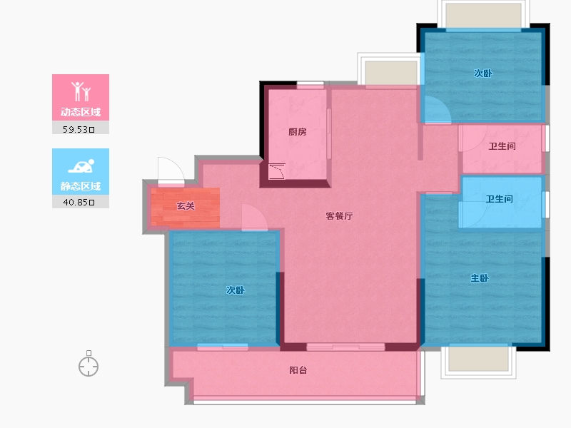 江西省-九江市-碧桂园·九瓏山-89.60-户型库-动静分区