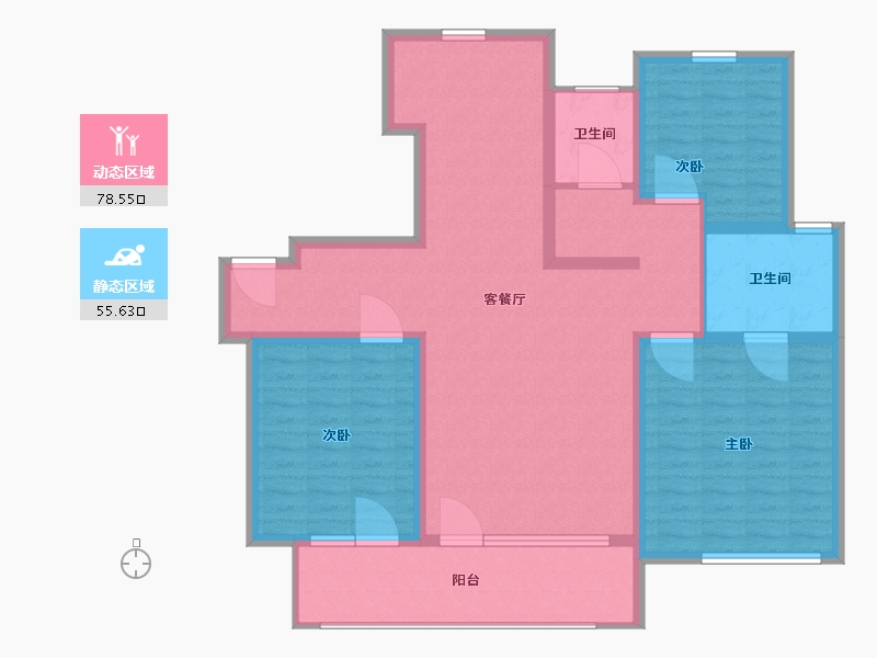 山东省-青岛市-翰林华府-121.01-户型库-动静分区