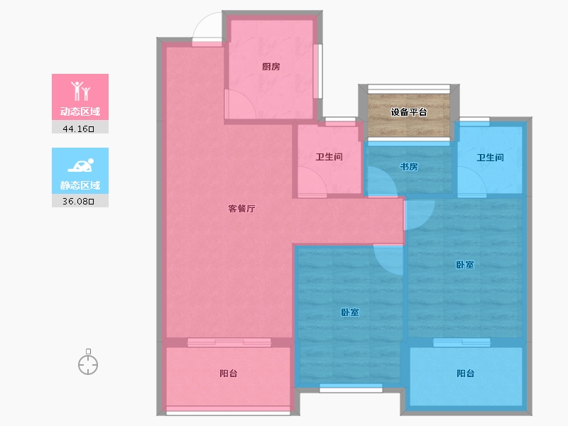 浙江省-湖州市-香溪丽舍·丽园-74.50-户型库-动静分区