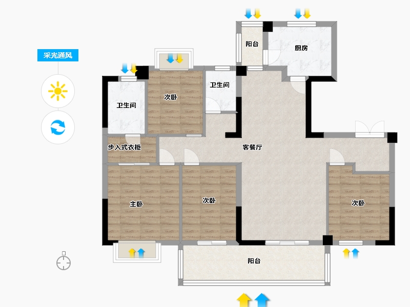 江西省-九江市-恒信嘉苑-115.20-户型库-采光通风