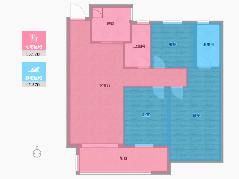 安徽省-合肥市-大富鸿学府-91.16-户型库-动静分区