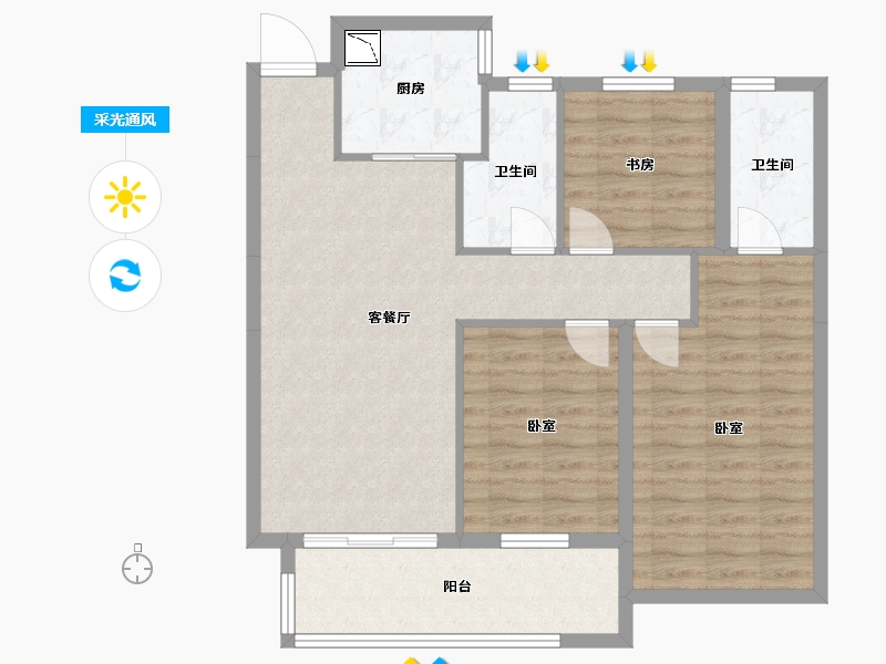 安徽省-合肥市-大富鸿学府-91.16-户型库-采光通风