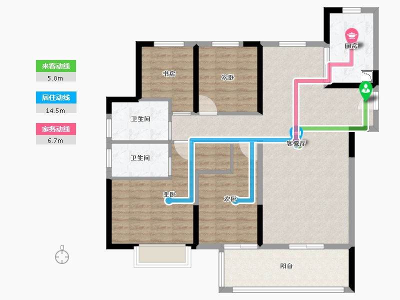 江西省-九江市-保利·庐山林语-104.50-户型库-动静线