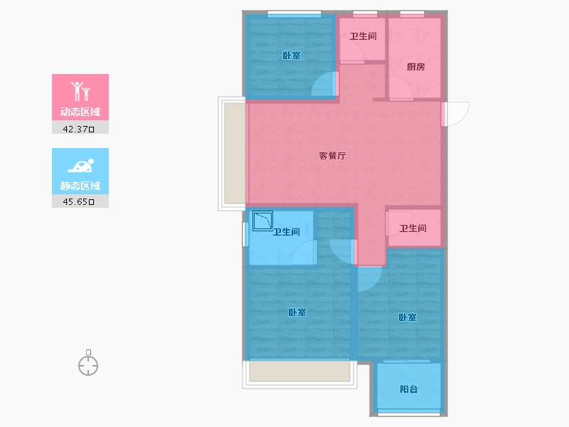 浙江省-丽水市-凤凰台-78.00-户型库-动静分区