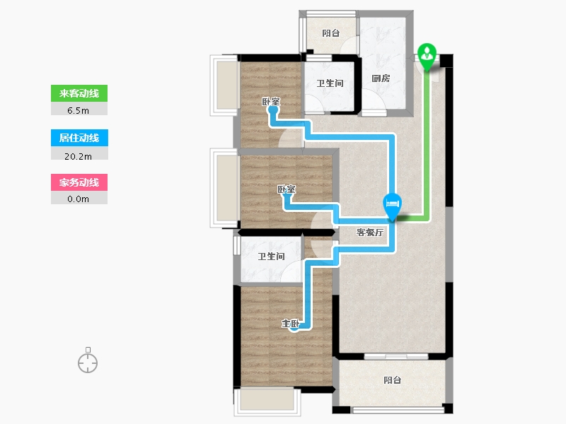 福建省-泉州市-百捷中央公园御府-87.90-户型库-动静线