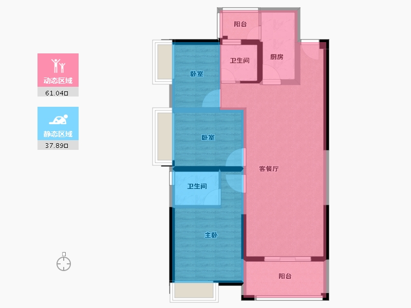 福建省-泉州市-百捷中央公园御府-87.90-户型库-动静分区