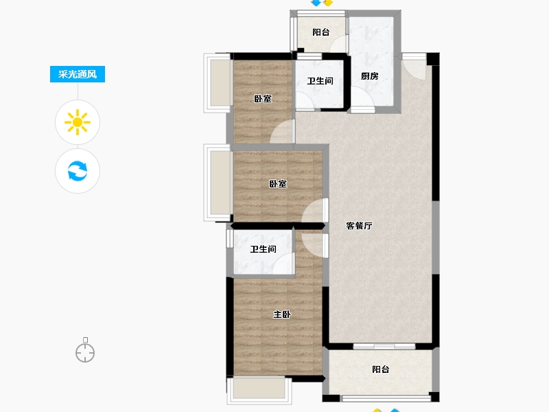 福建省-泉州市-百捷中央公园御府-87.90-户型库-采光通风