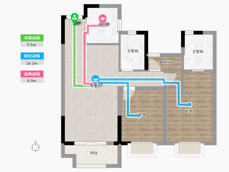 浙江省-嘉兴市-奥山·禾堂樾里-78.00-户型库-动静线