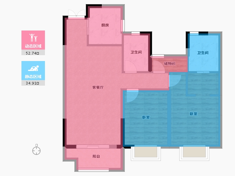 浙江省-嘉兴市-奥山·禾堂樾里-78.00-户型库-动静分区