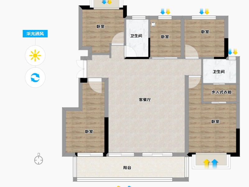 浙江省-丽水市-松泰松溪新语-102.00-户型库-采光通风