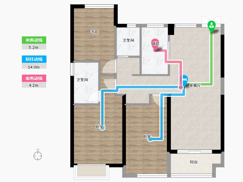 浙江省-宁波市-荣安香园2期-94.00-户型库-动静线