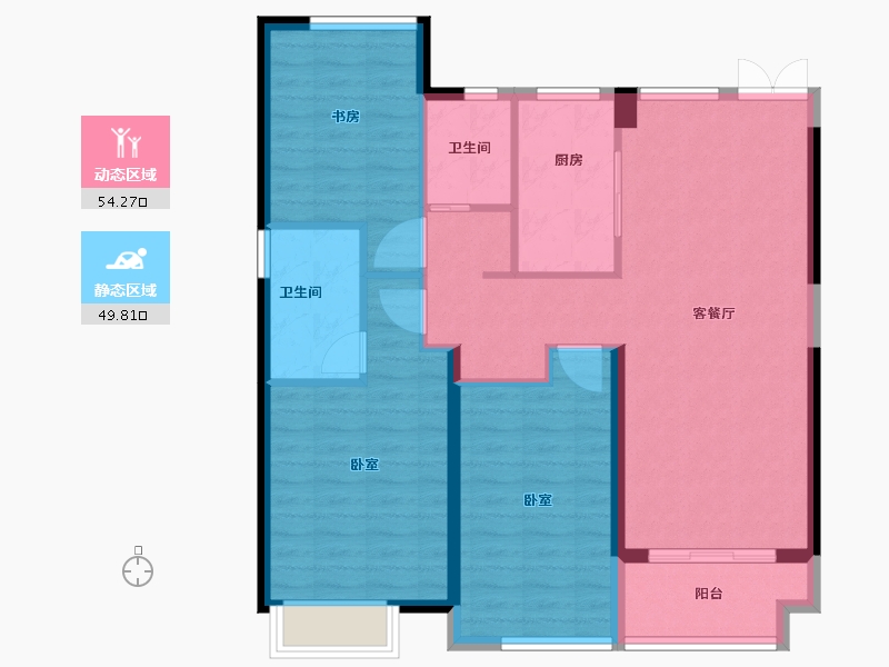 浙江省-宁波市-荣安香园2期-94.00-户型库-动静分区