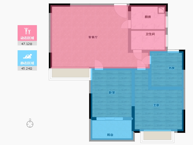 安徽省-合肥市-桃李春晖-82.00-户型库-动静分区