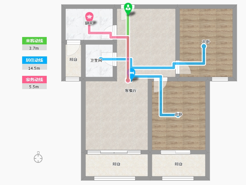 甘肃省-兰州市-亚太清湖湾-73.78-户型库-动静线