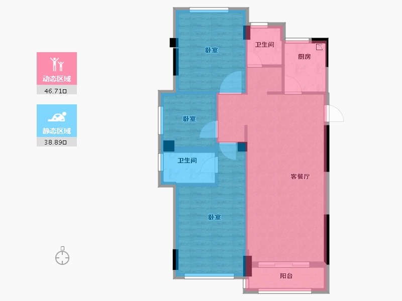 福建省-泉州市-中融天玺-76.99-户型库-动静分区