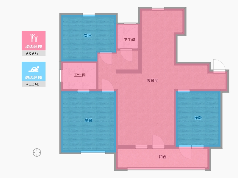 山东省-青岛市-翰林华府-95.70-户型库-动静分区