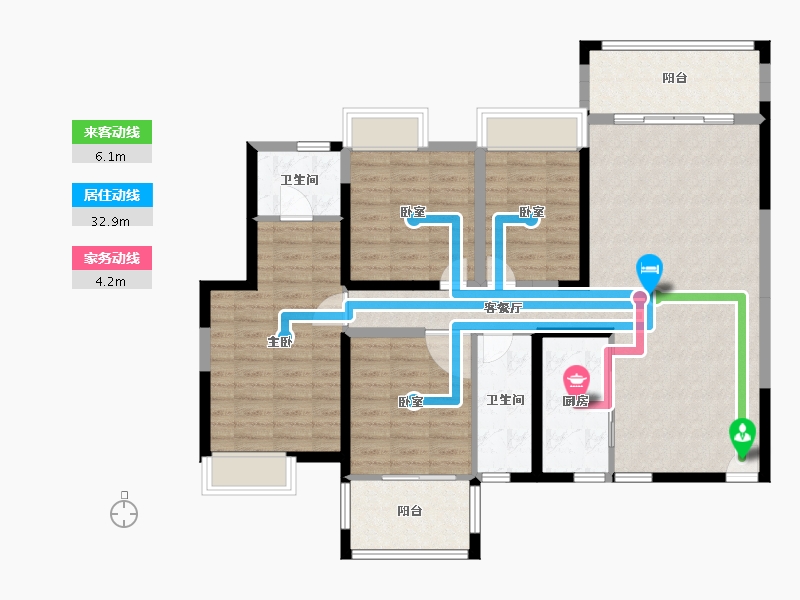 福建省-泉州市-百捷中央公园御府-114.15-户型库-动静线