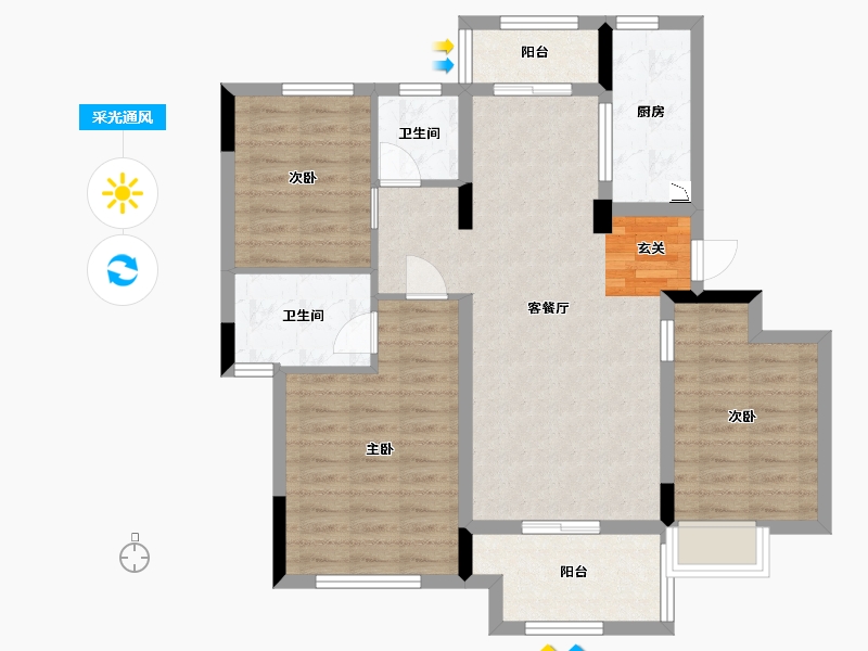 江西省-九江市-保利·庐山林语-88.00-户型库-采光通风