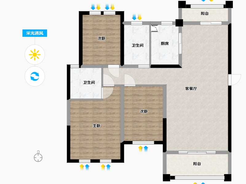 江西省-九江市-海正绿城-112.80-户型库-采光通风