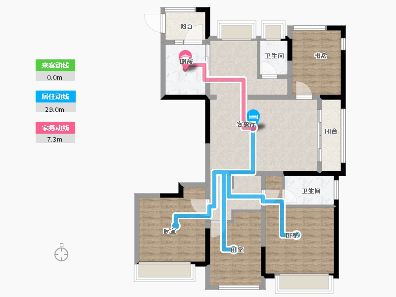 浙江省-宁波市-荣安香园2期-111.00-户型库-动静线