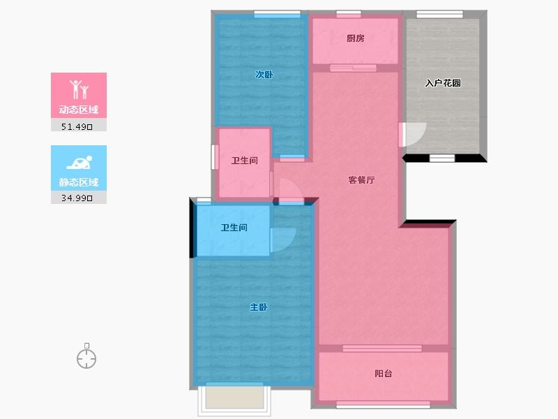 江西省-南昌市-美高东郊紫园-87.68-户型库-动静分区