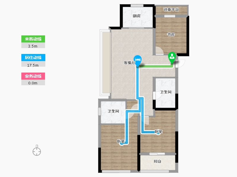 浙江省-嘉兴市-万城景湖园-98.93-户型库-动静线