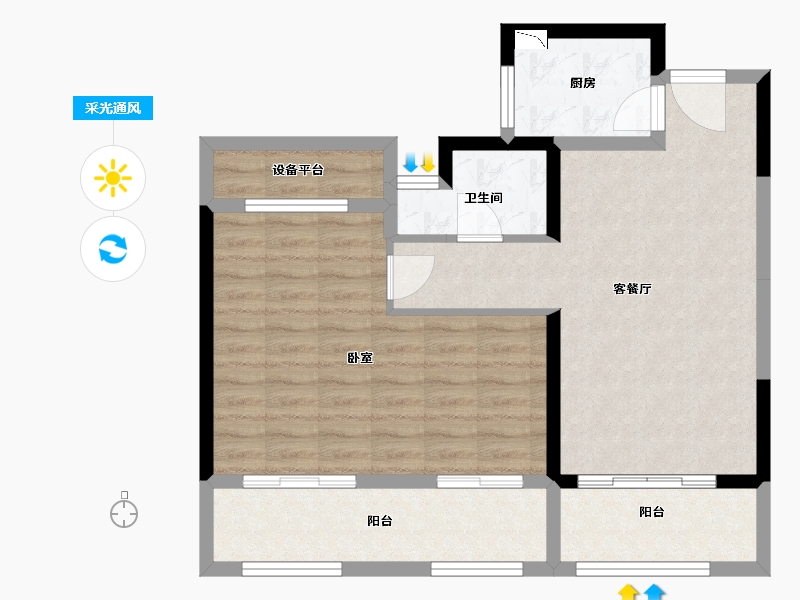 安徽省-合肥市-安建翰林天筑-77.00-户型库-采光通风