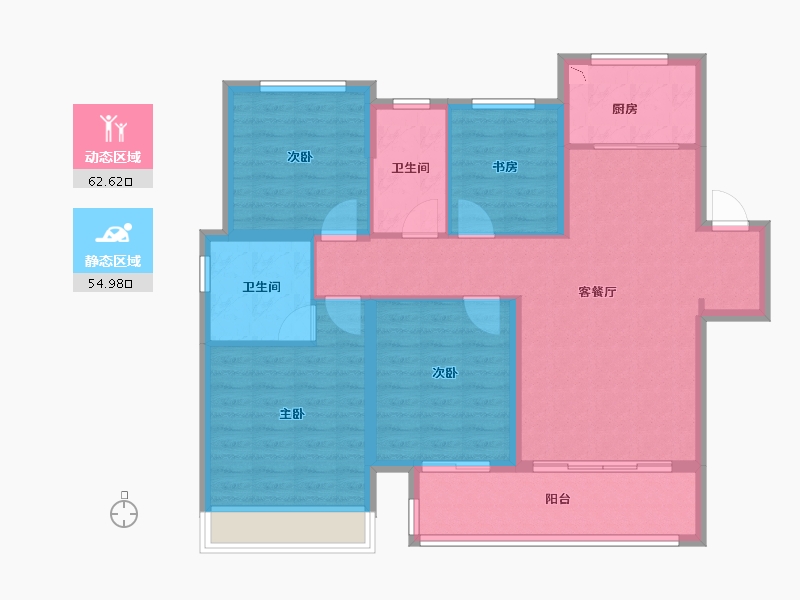 江苏省-徐州市-融创工润 淮海壹号 六樟台-106.00-户型库-动静分区