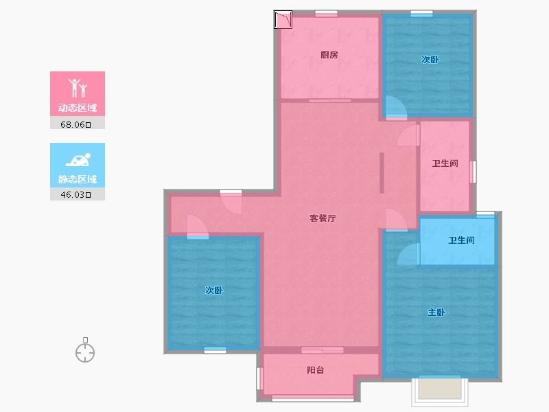 山东省-青岛市-鲁商中央公馆-102.00-户型库-动静分区