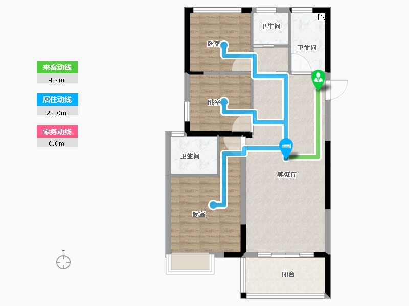 浙江省-丽水市-华融龙璟台-85.01-户型库-动静线