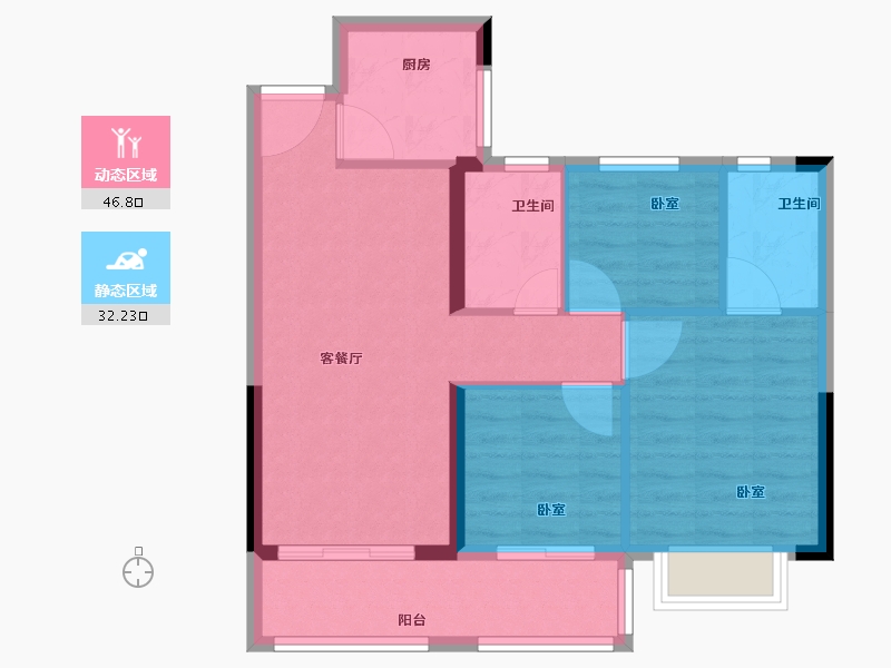 福建省-泉州市-南益阳江春晓-71.00-户型库-动静分区