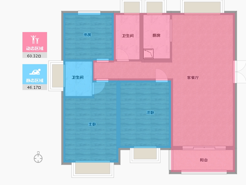 江西省-九江市-恒丰·理想城-95.20-户型库-动静分区