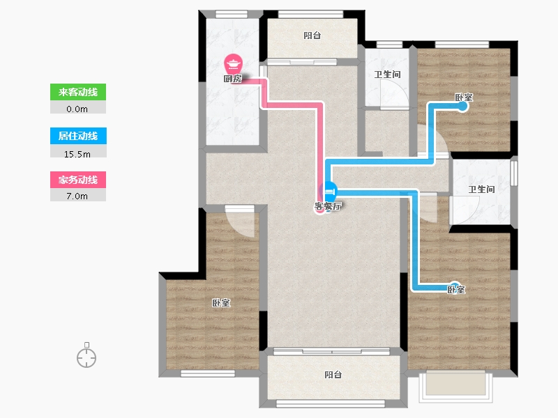 宁夏回族自治区-吴忠市-壹号公馆-110.69-户型库-动静线