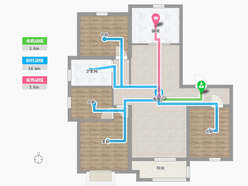 山东省-青岛市-鲁商中央公馆-111.00-户型库-动静线