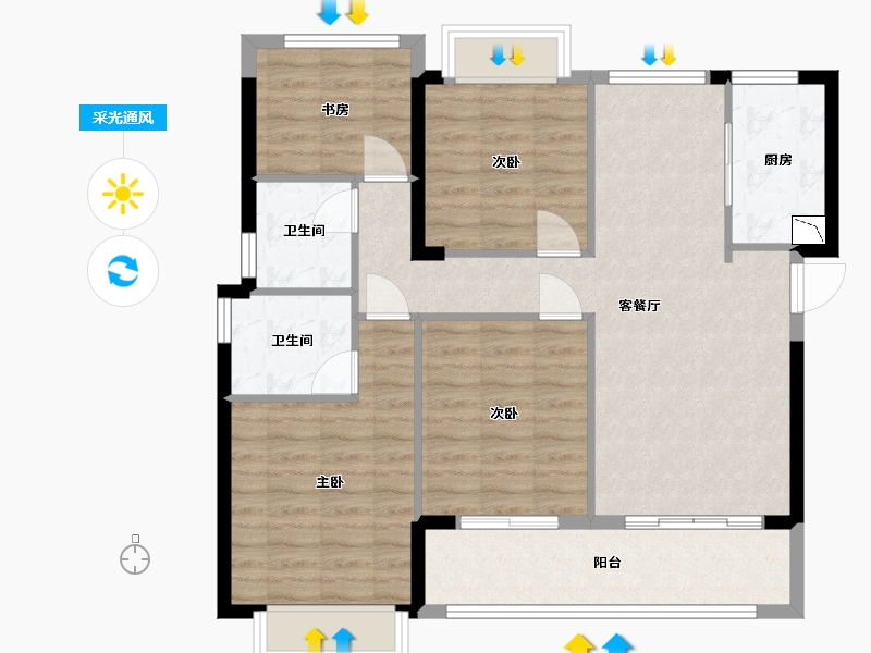 福建省-福州市-建发融侨山海大观-94.00-户型库-采光通风