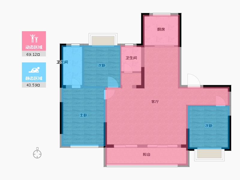 福建省-福州市-融创长乐壹号-102.00-户型库-动静分区