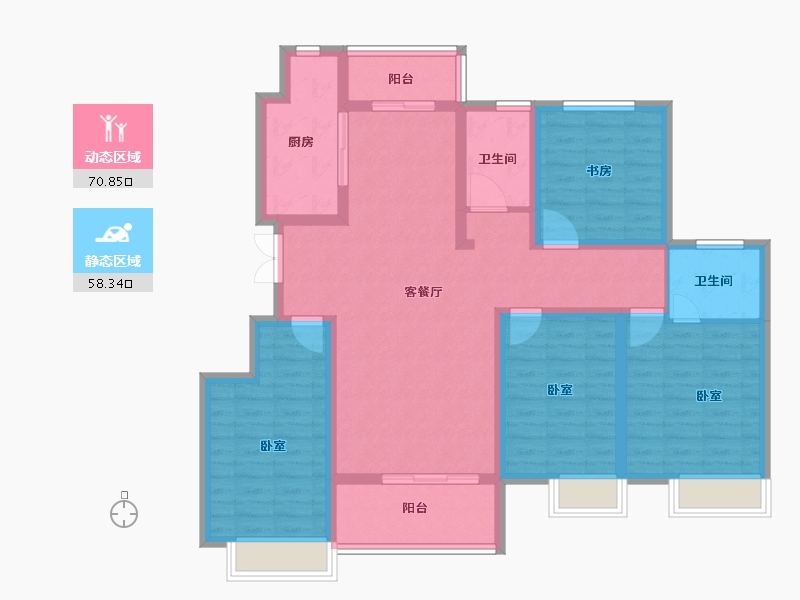 安徽省-合肥市-望湖城-115.00-户型库-动静分区