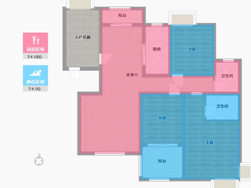 江西省-南昌市-美高东郊紫园-105.21-户型库-动静分区