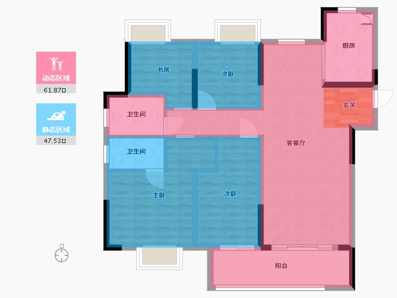 江西省-九江市-保利·庐山林语-97.60-户型库-动静分区