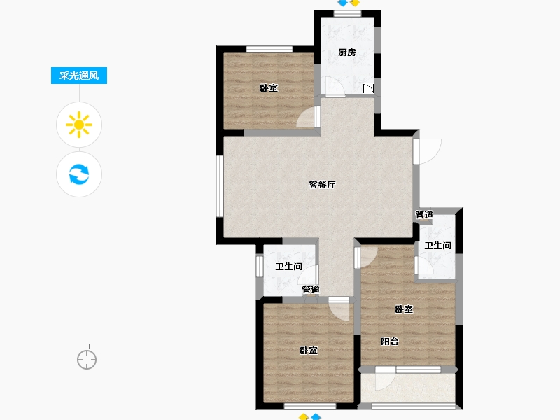 山东省-青岛市-京华海悦-89.19-户型库-采光通风