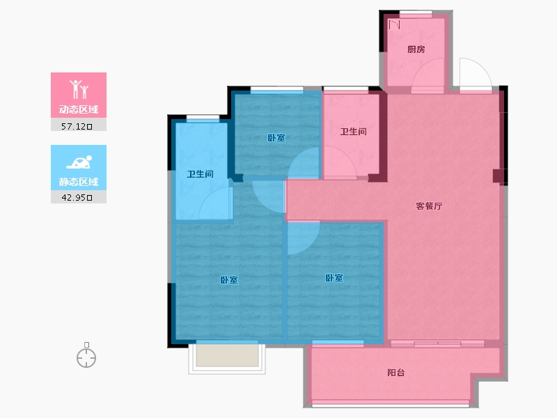 浙江省-丽水市-华融龙璟台-90.01-户型库-动静分区