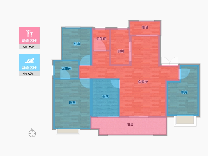 安徽省-亳州市-万瑞璞悦春秋-100.10-户型库-动静分区